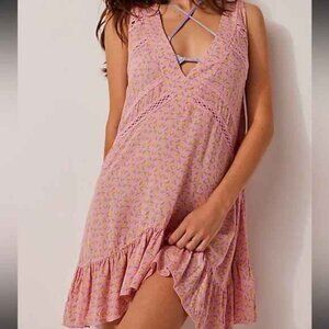 Free People Pink Floral Mini Dress